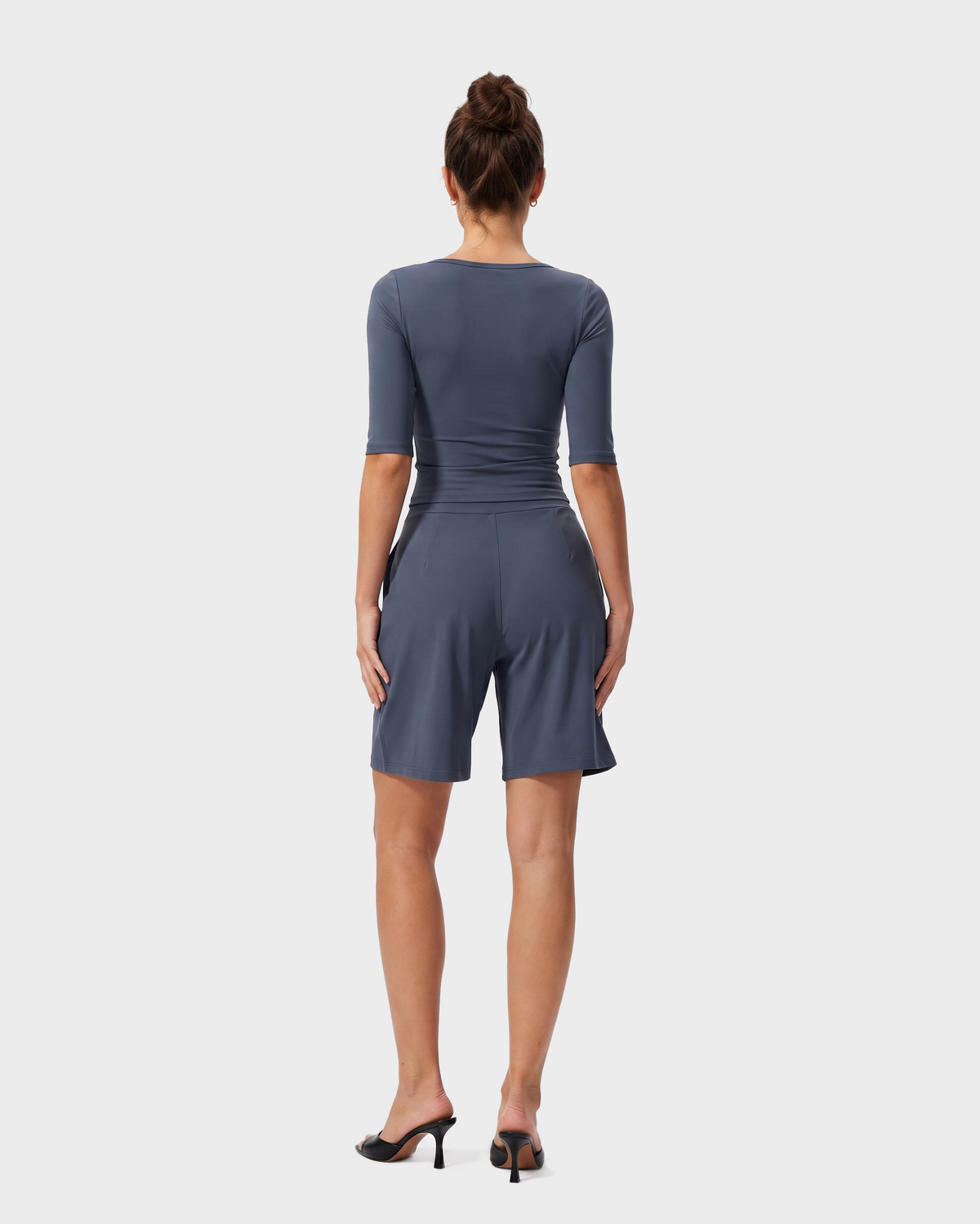 Nola 3/4 Sleeve Top & Shorts Set - Blue