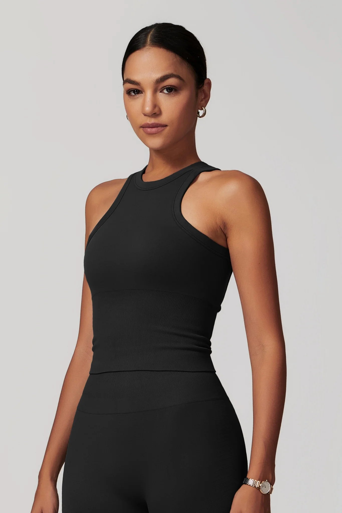 Chloe Racer Top & Leggings Set - Black