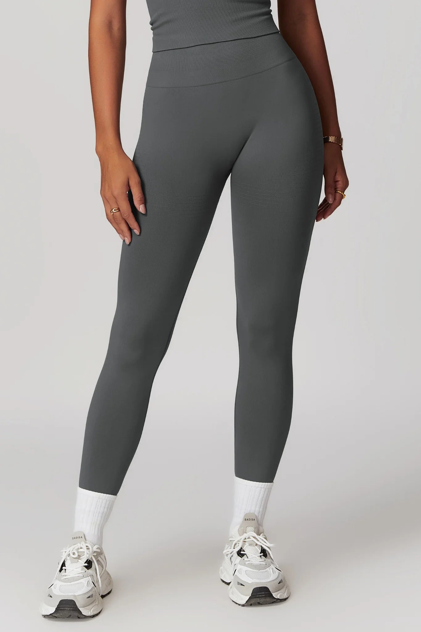 Chloe Halterneck Top & Leggings Set - Graphite