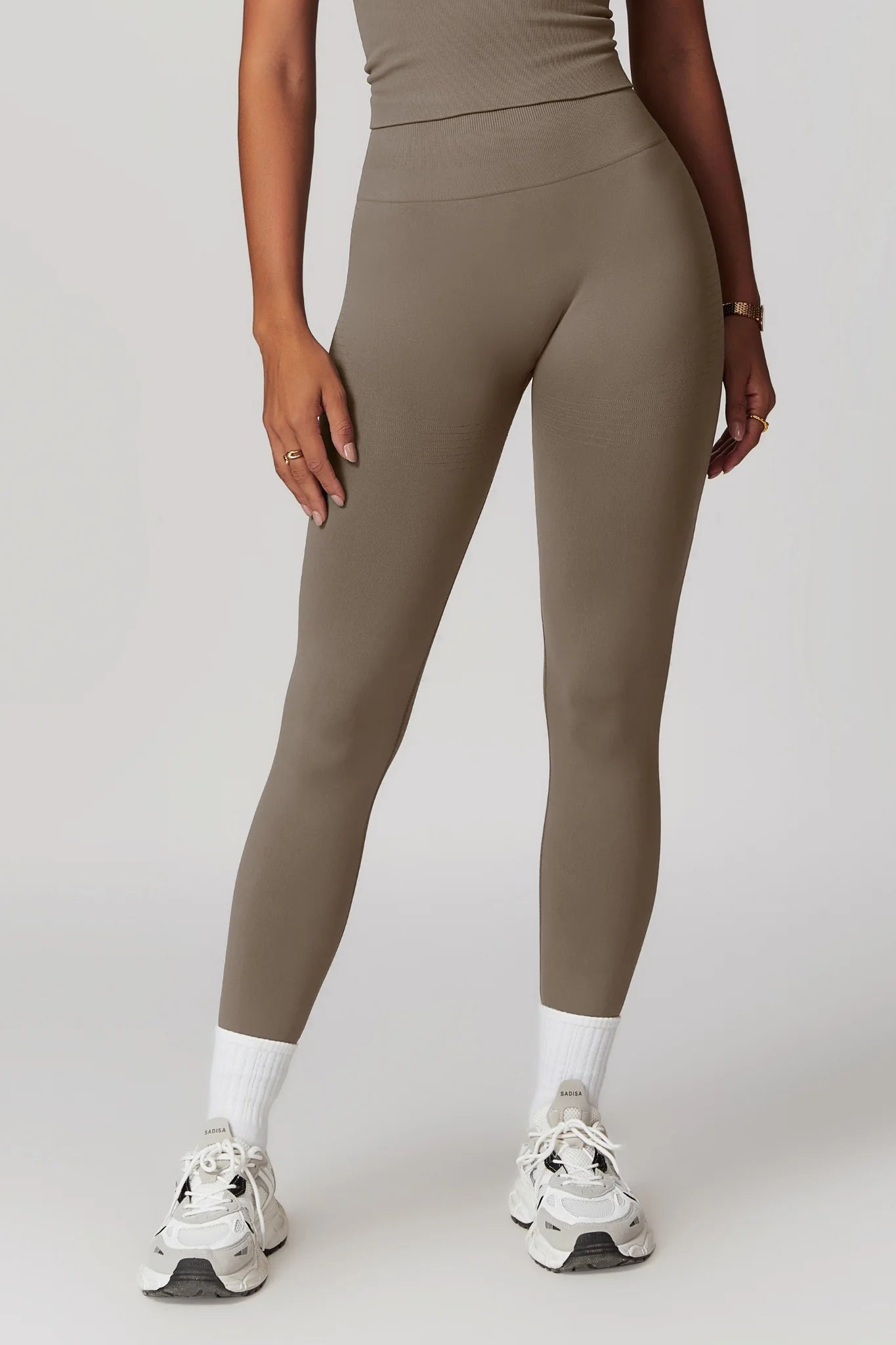 Chloe Halterneck Top & Leggings Set - Sand