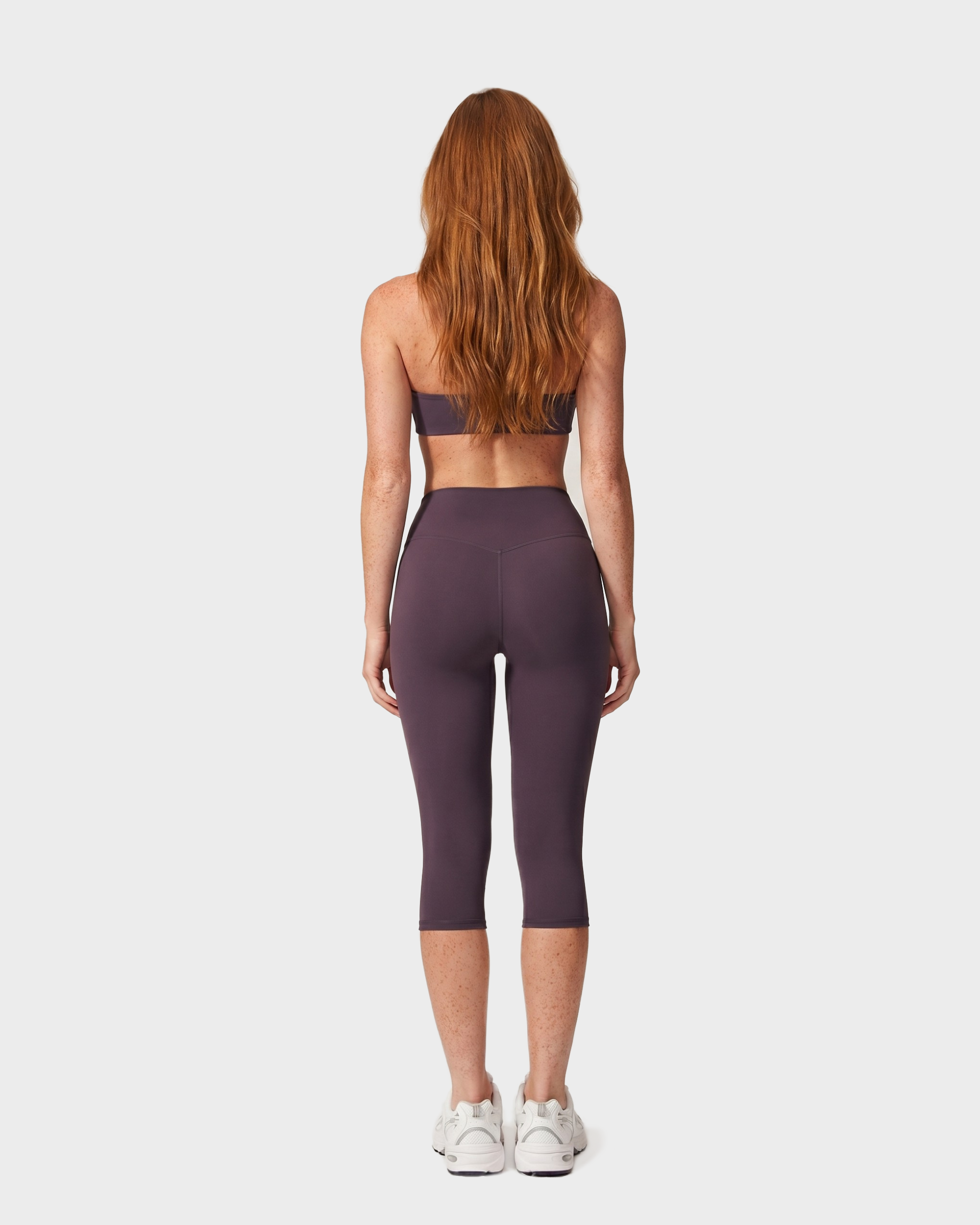 Amelie Halterneck Bra & Capri Leggings Set - Purple
