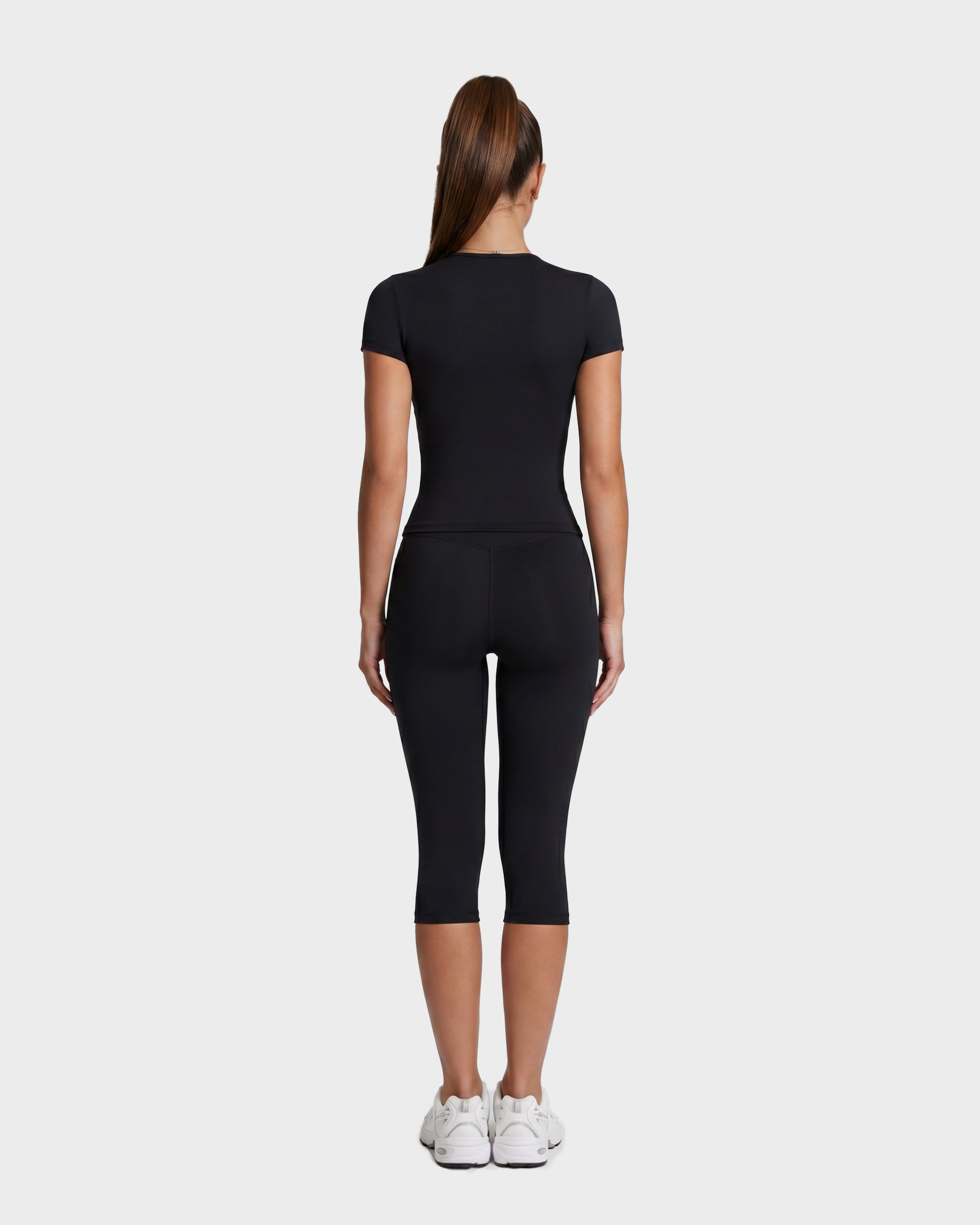 Amelie Tee & Capri Leggings Set - Black