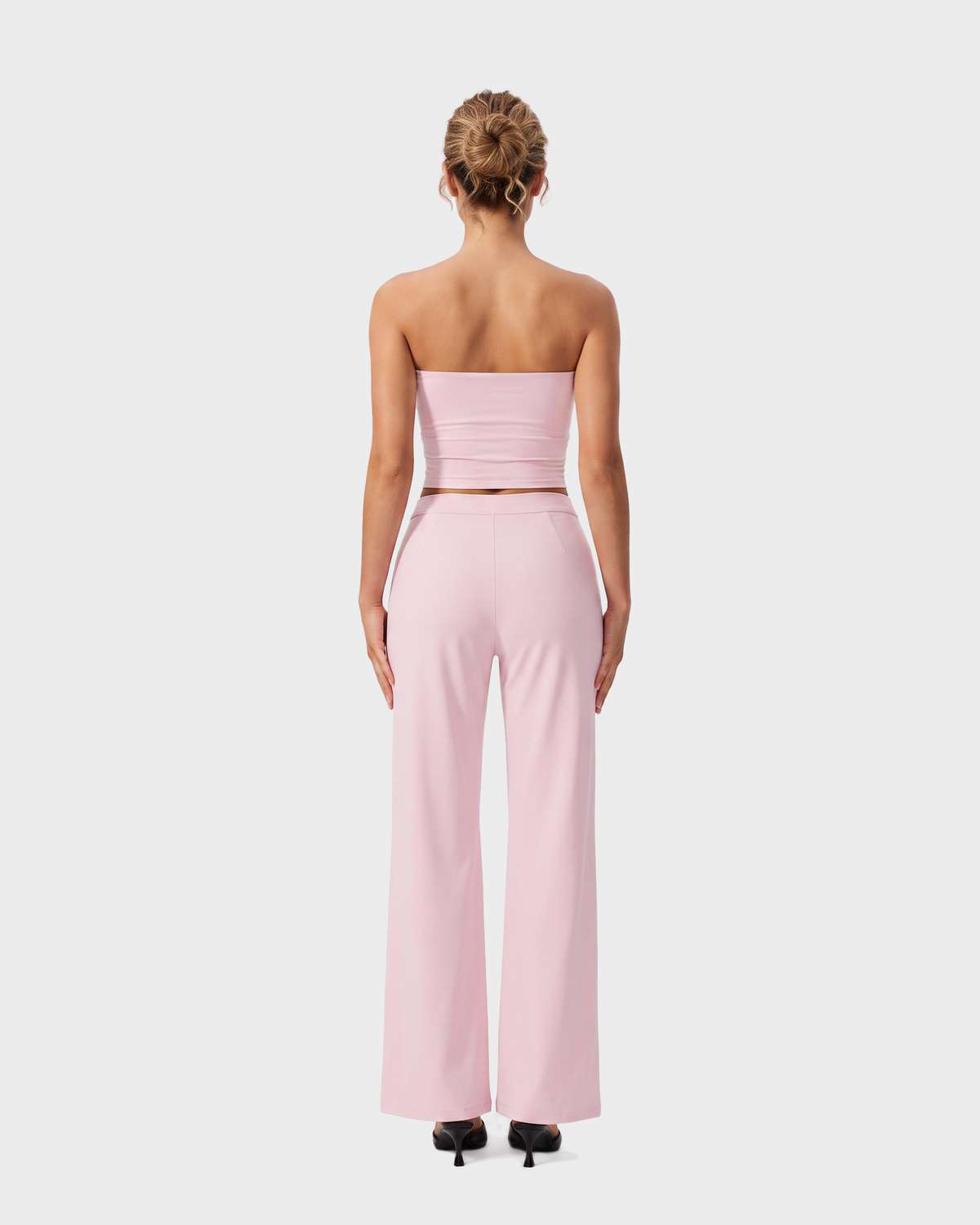 Nola Tube Top & Straight Leg Pant Set - Pink