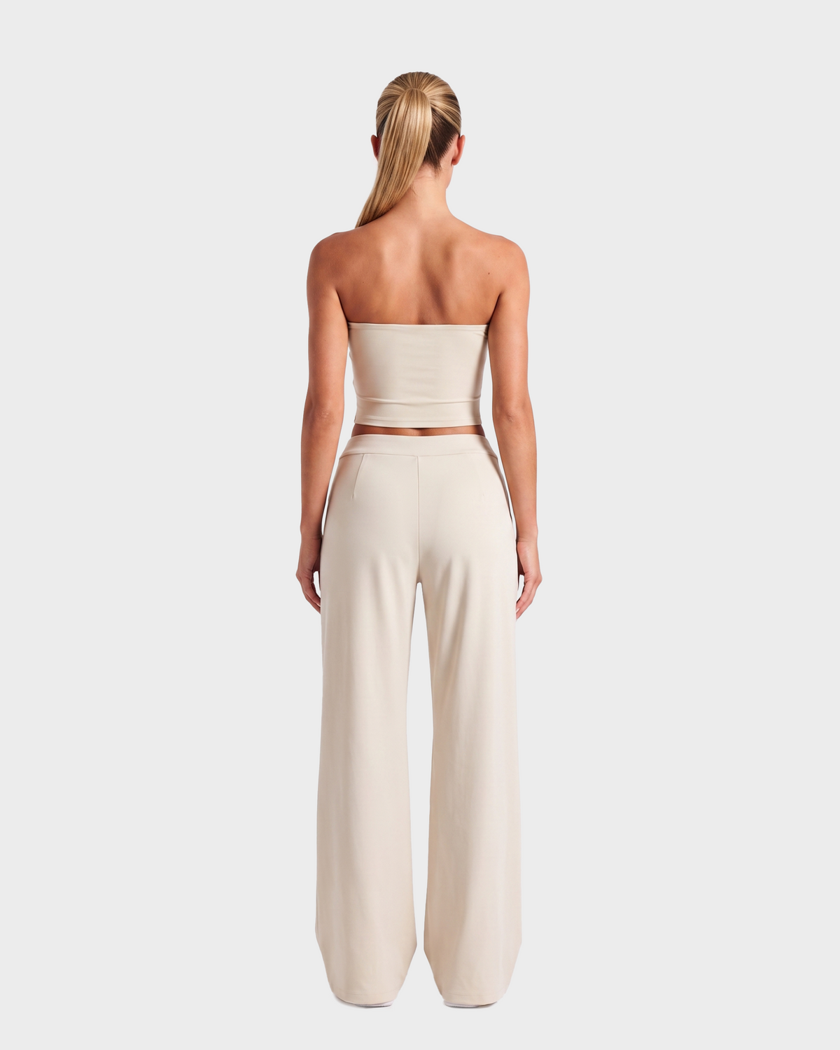 Nola Tube Top & Straight Leg Pant Set - Cream