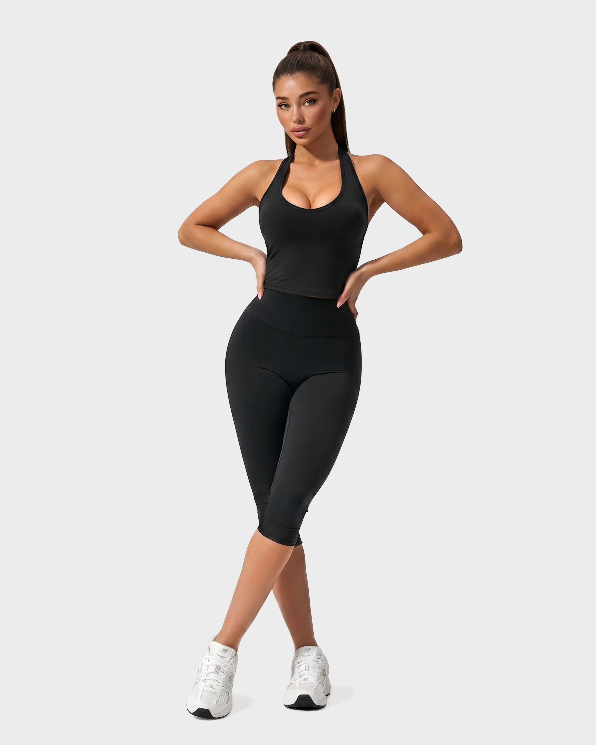 Amelie 3-Piece Capri Set - Black