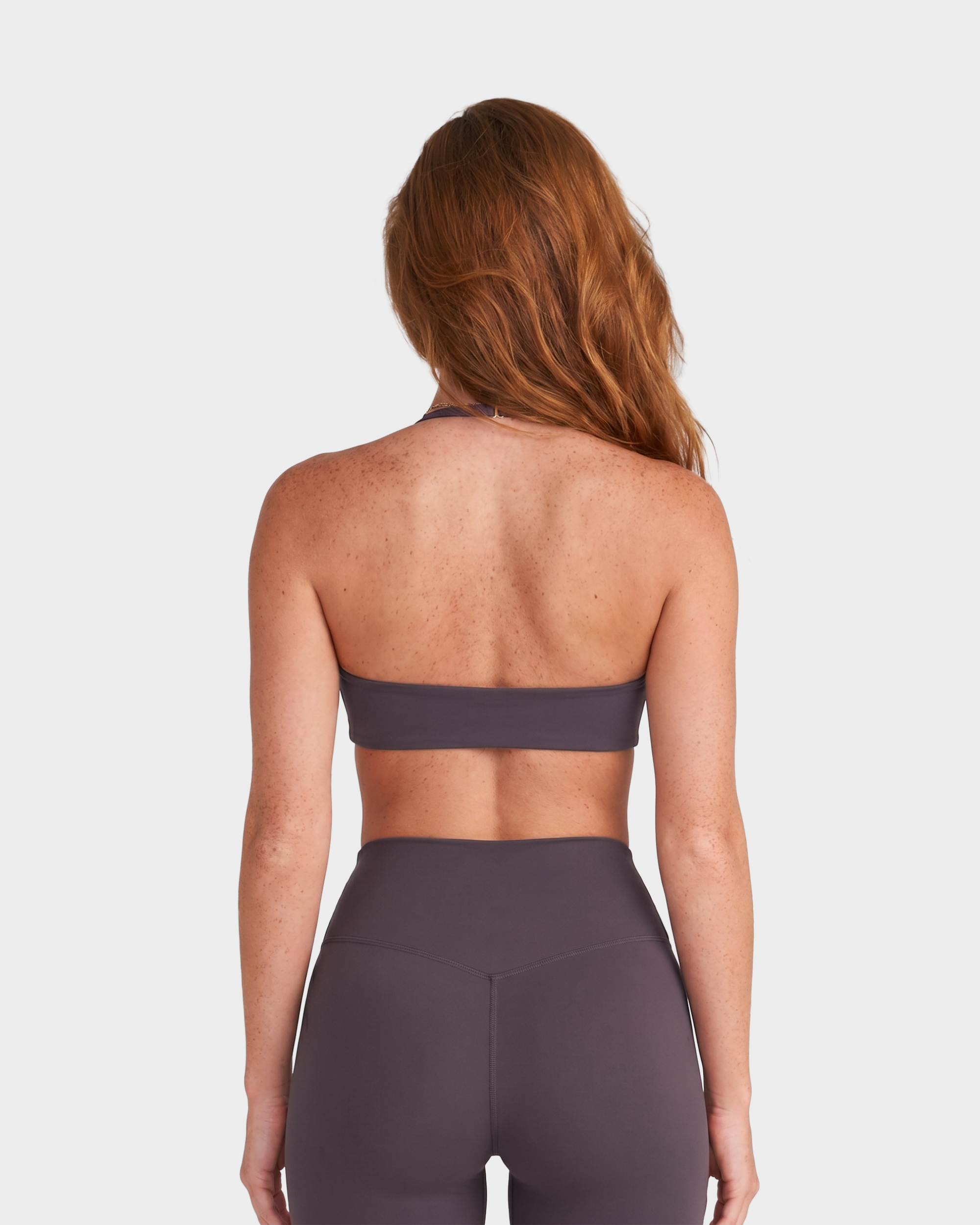 Amelie Halterneck Bra, Tee & Capri Leggings Set - Purple