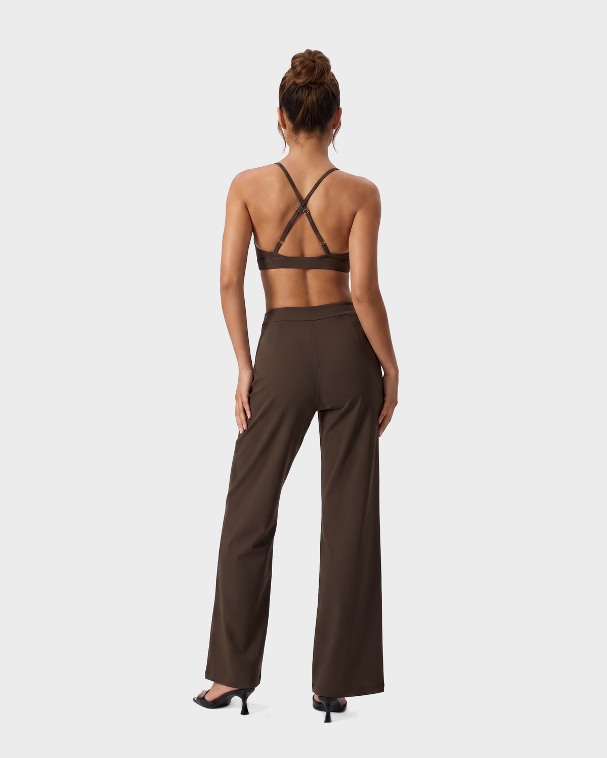 Nola Sports Bra & Straight Leg Pant Set - Cocoa