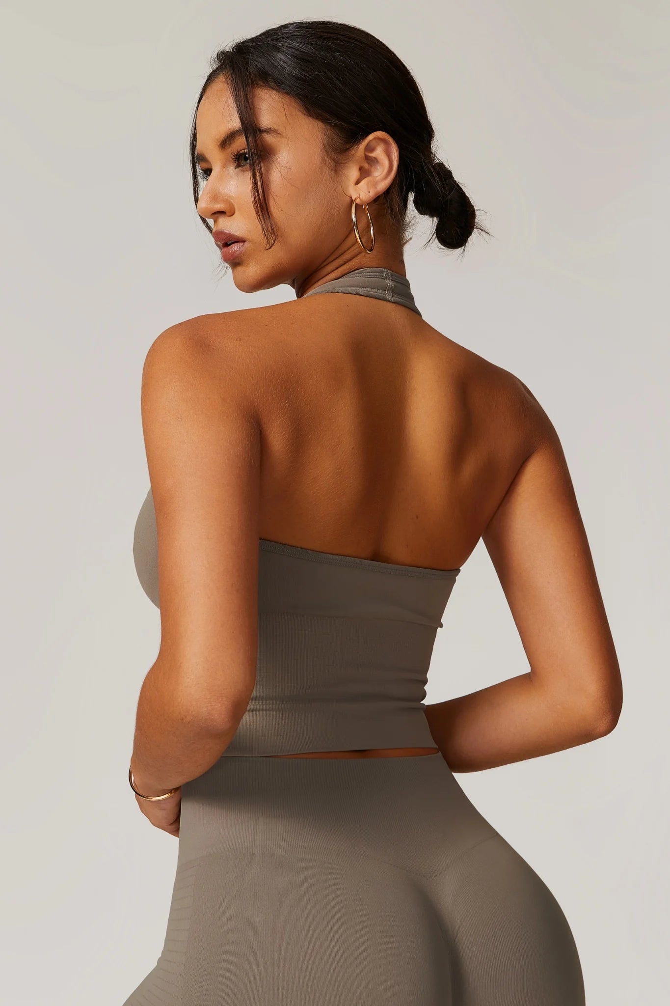 Chloe Halterneck Top & Leggings Set - Sand