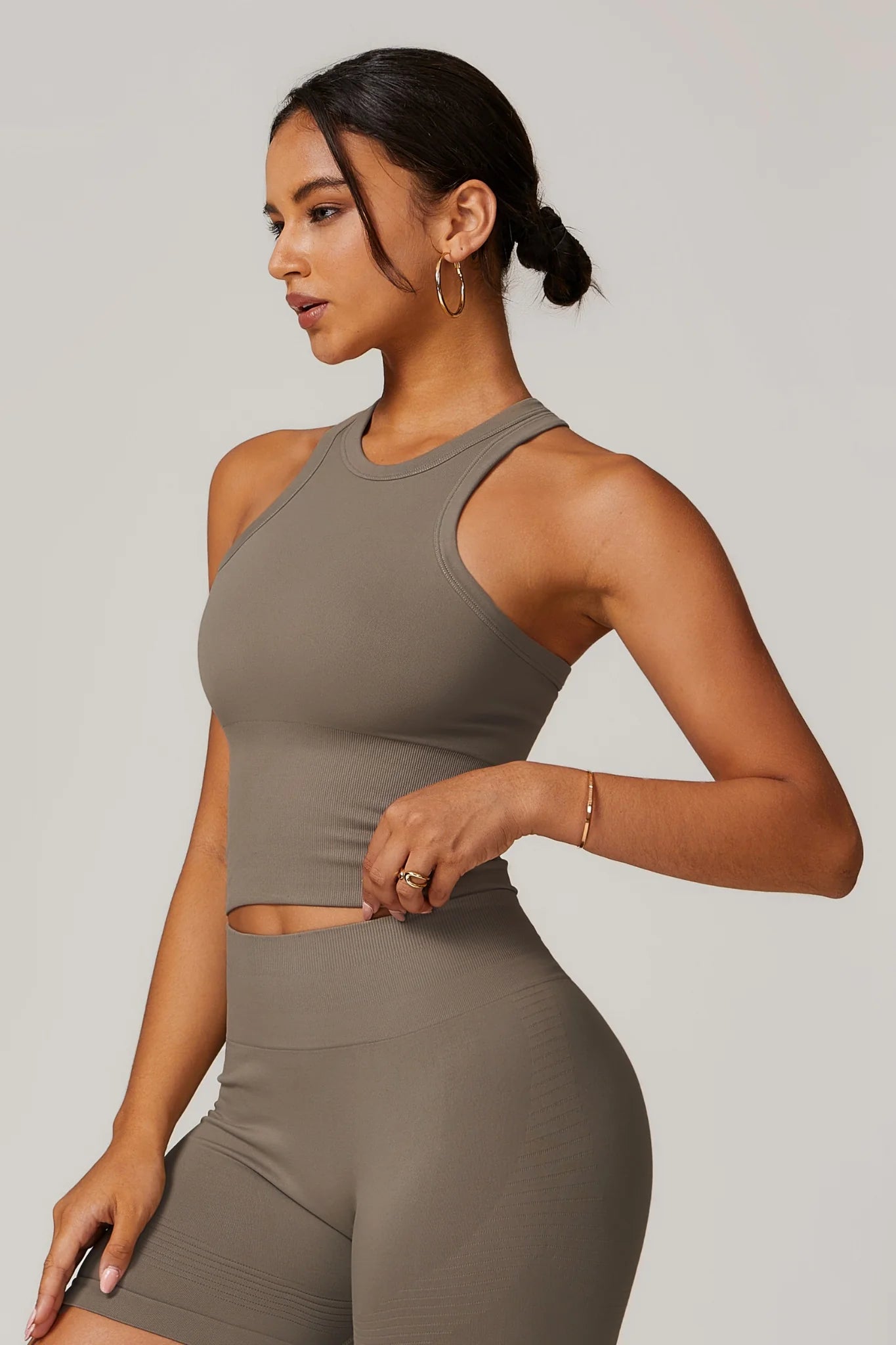 Chloe Racer Top & Leggings Set - Sand