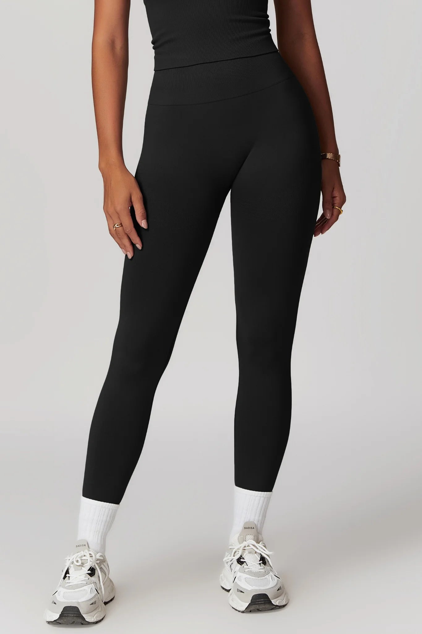Chloe Halterneck Top & Leggings Set - Black