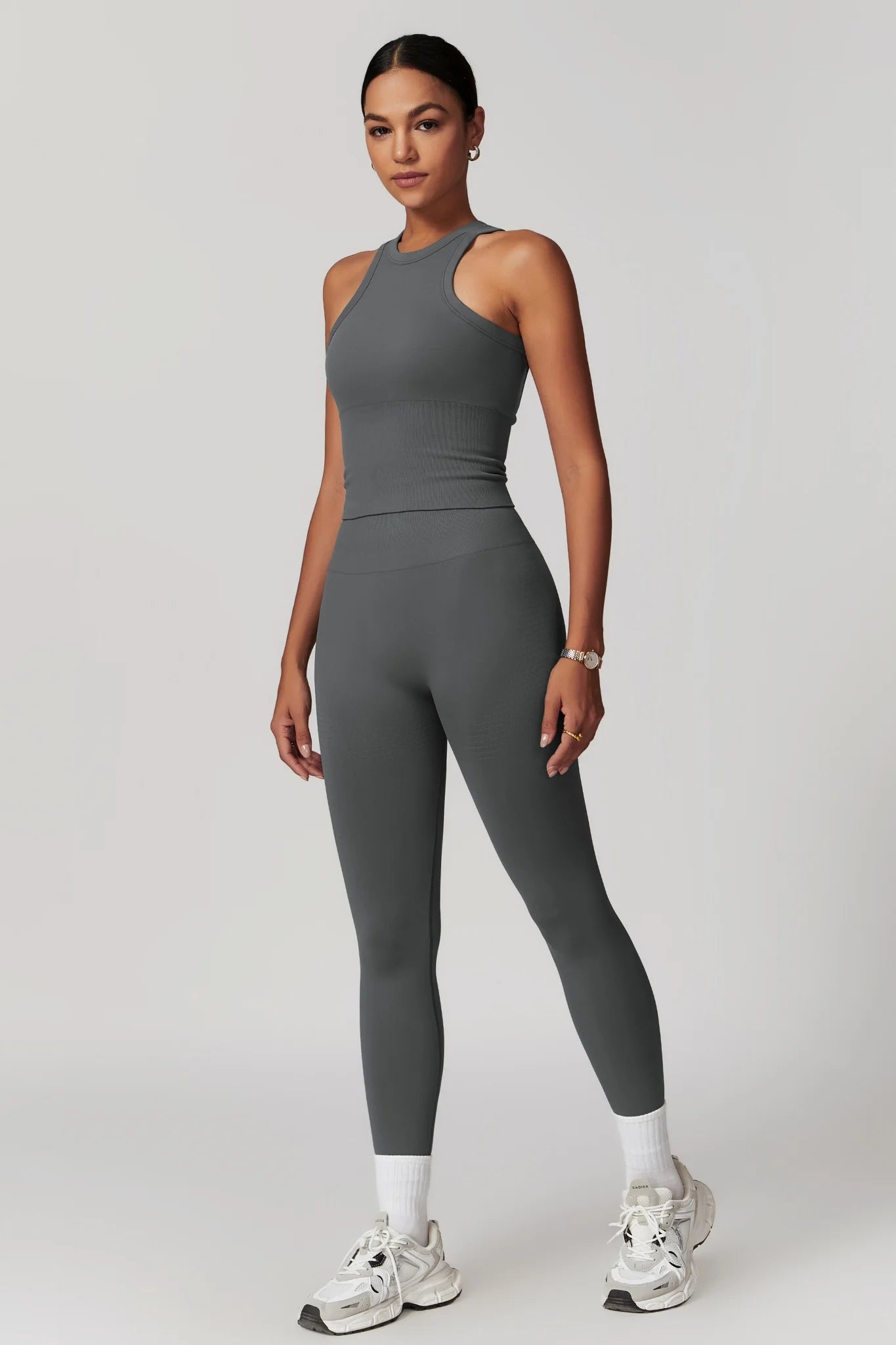 Chloe Racer Top & Leggings Set - Graphite